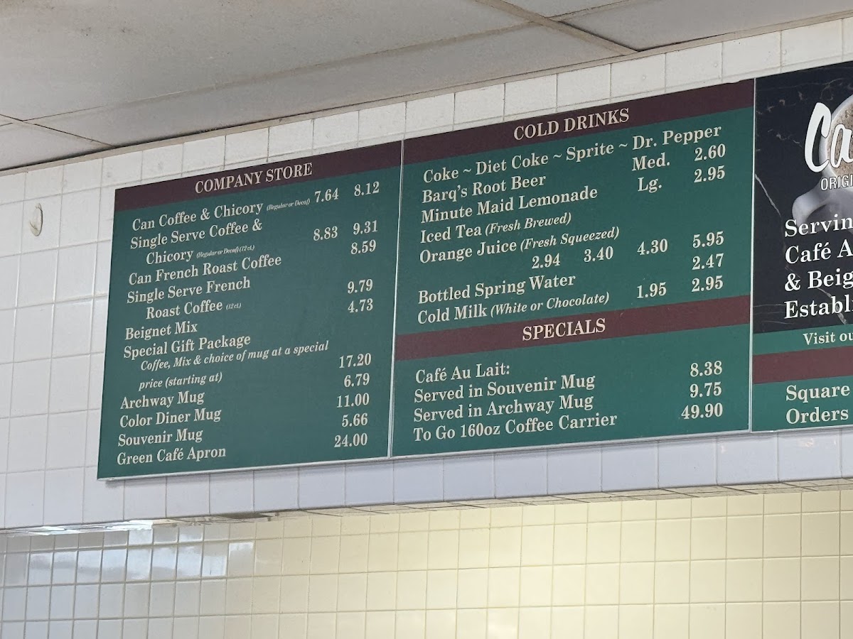 Cafe Du Monde Menu - Image 1